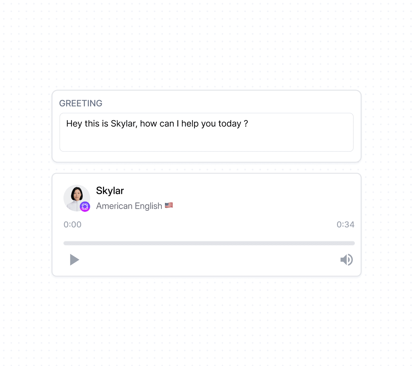 Dialbird AI Receptionist using a custom professional greeting to welcome callers at the start of each call.