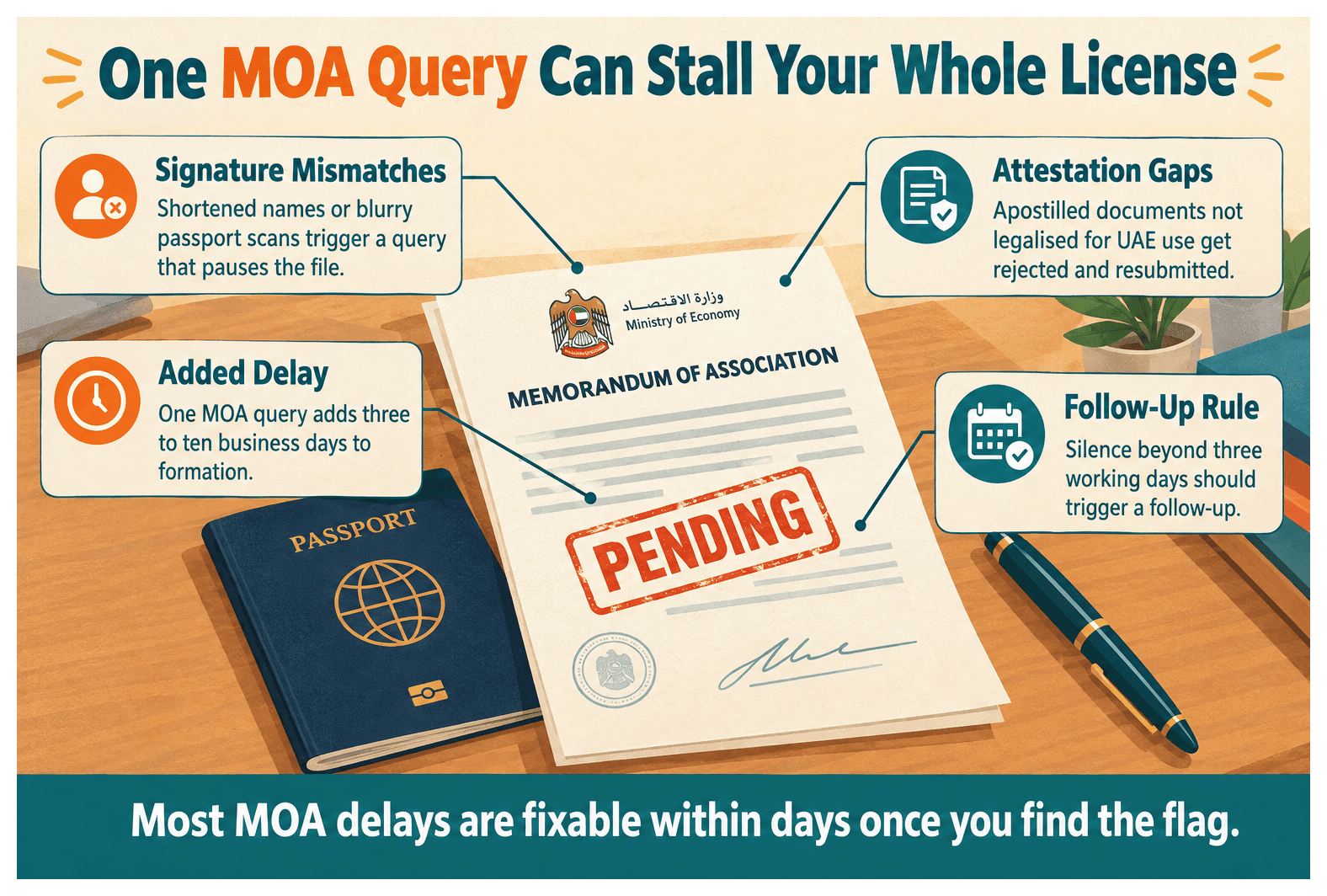 Infographic: Why Your UAE Company MOA Is Taking Longer Than Expected