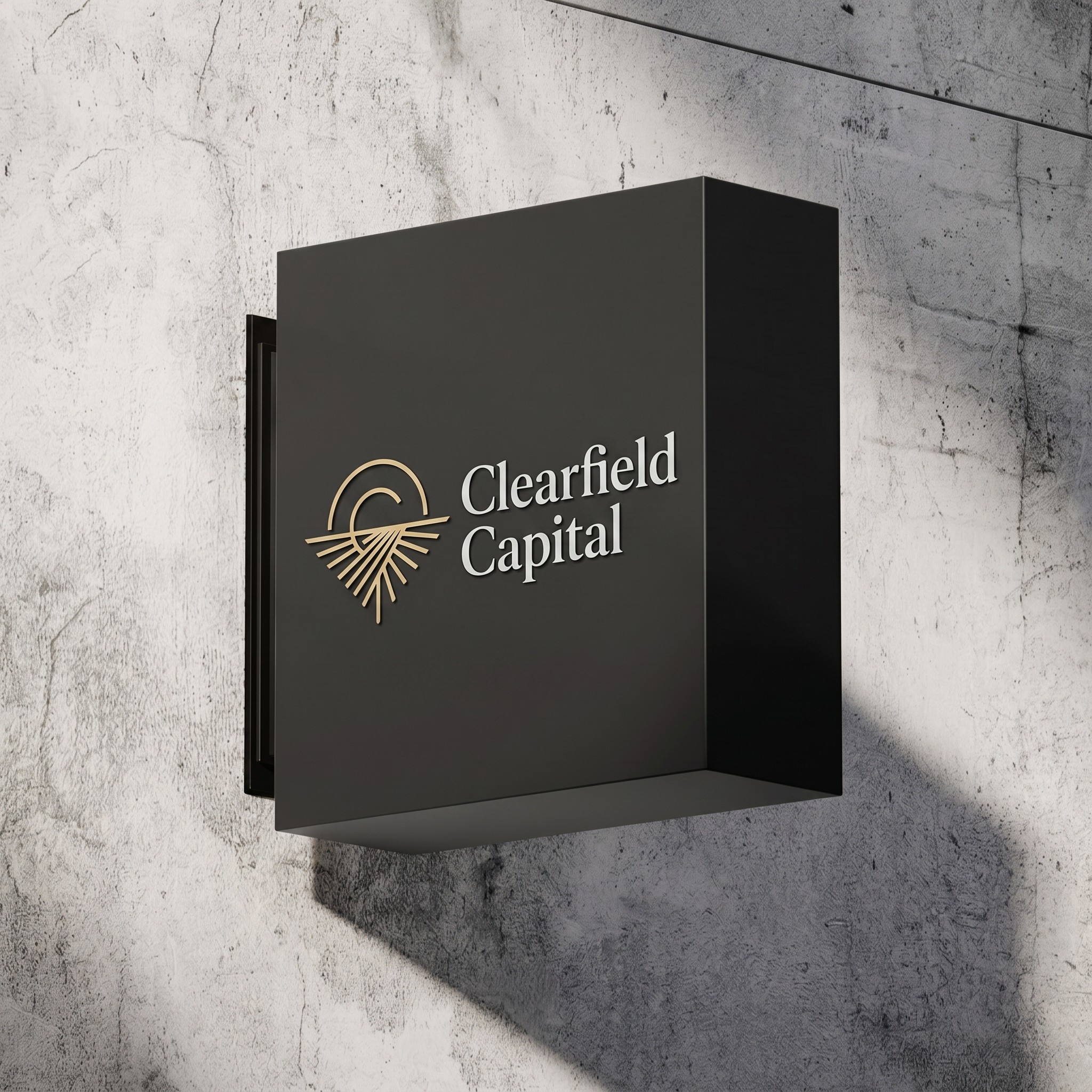 outdoor signage with clearfield capital logo
