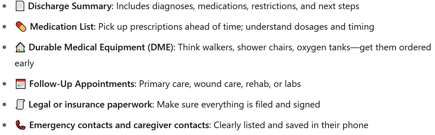 What You Need to Handle Before Discharge: