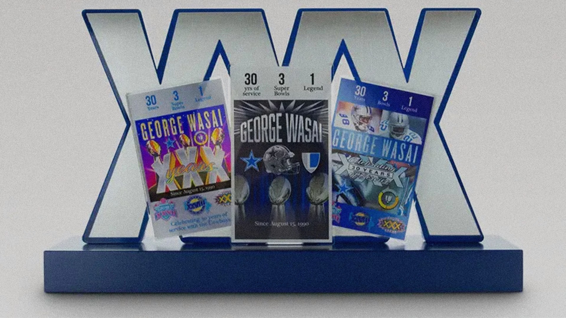 A picture of an award sitting on the red carpet