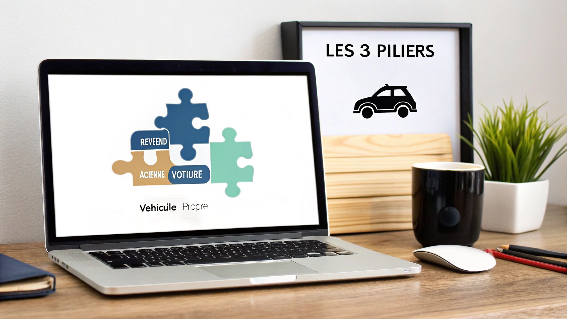 Ordinateur portable affichant un schéma de puzzle