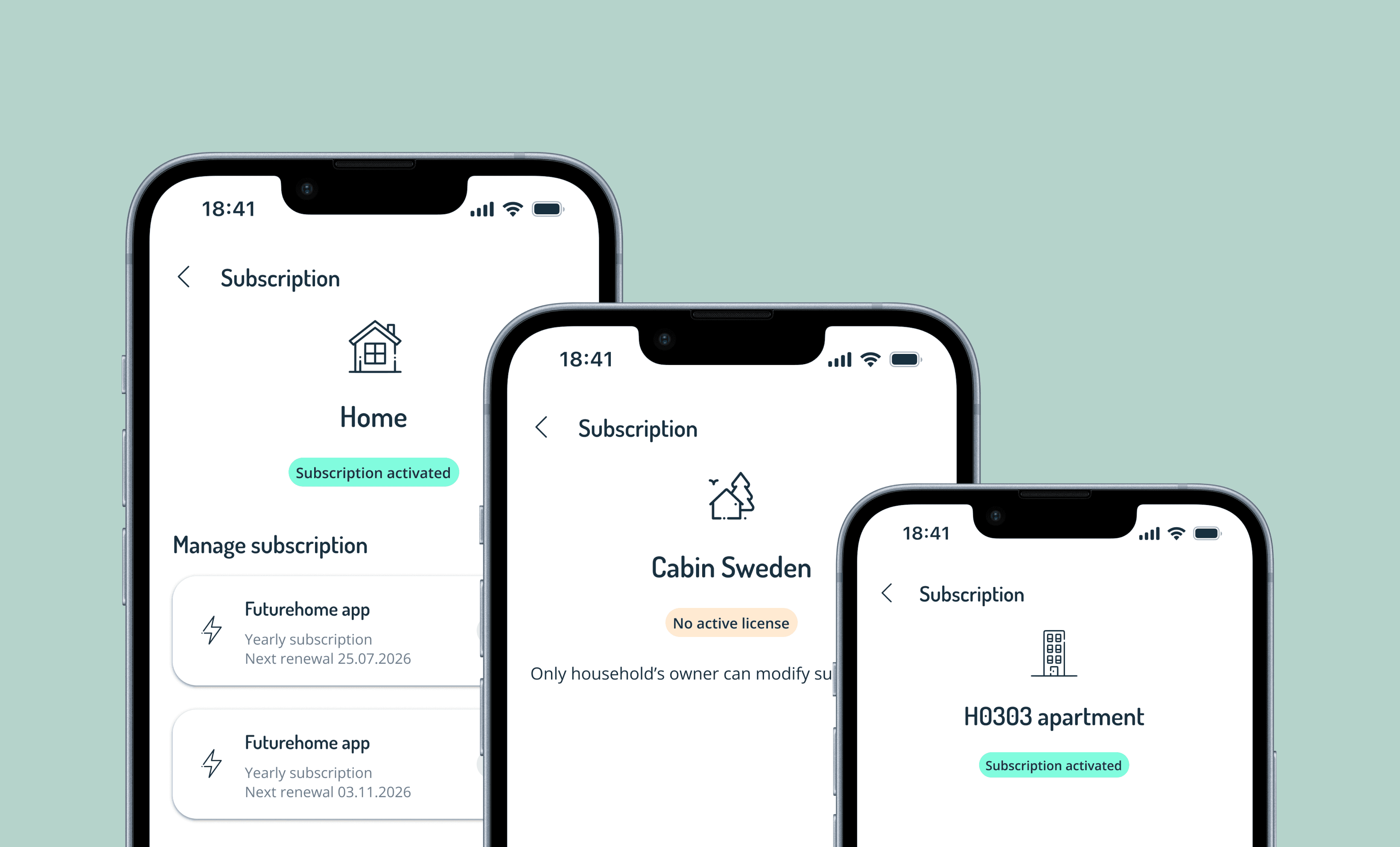 Phone mockups with the app filter