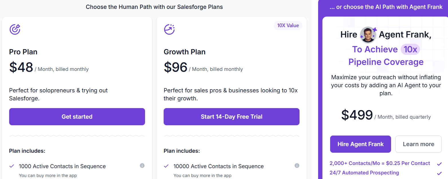 Salesforge pricing