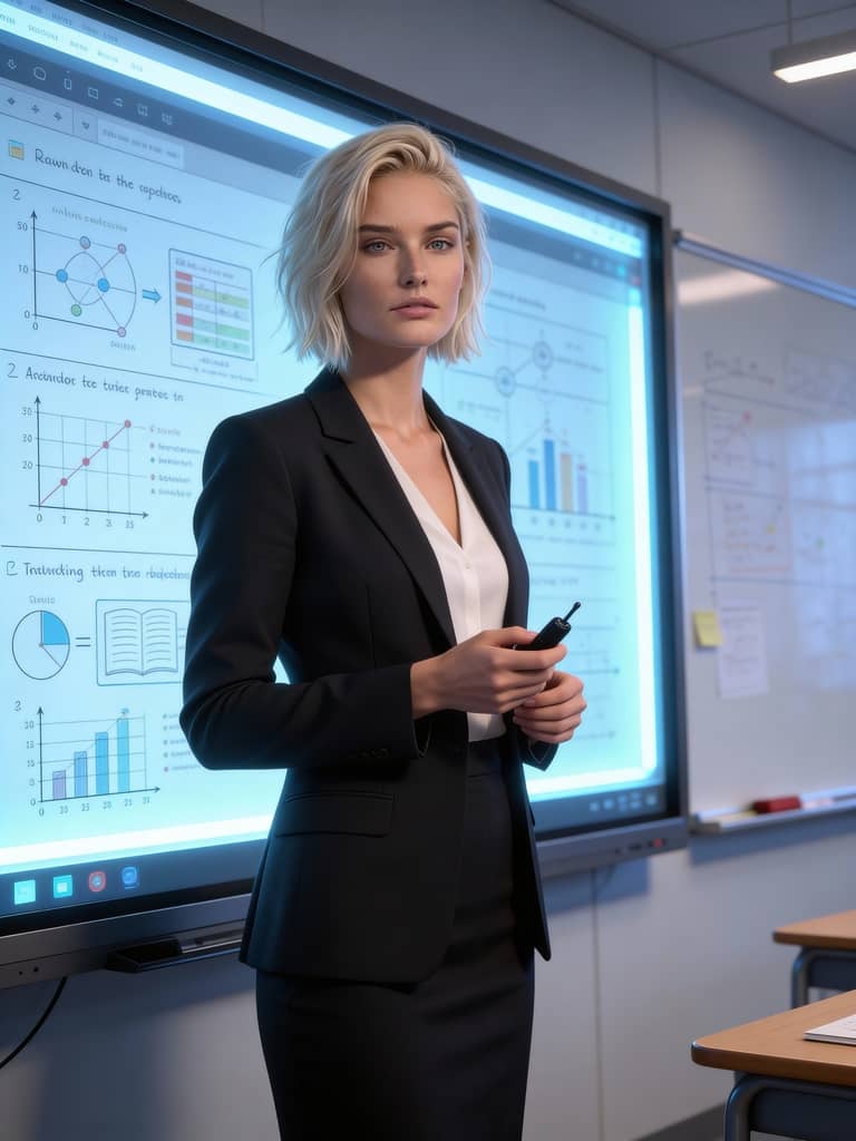 Female virtual teacher talking, free ai talking avatar video generator