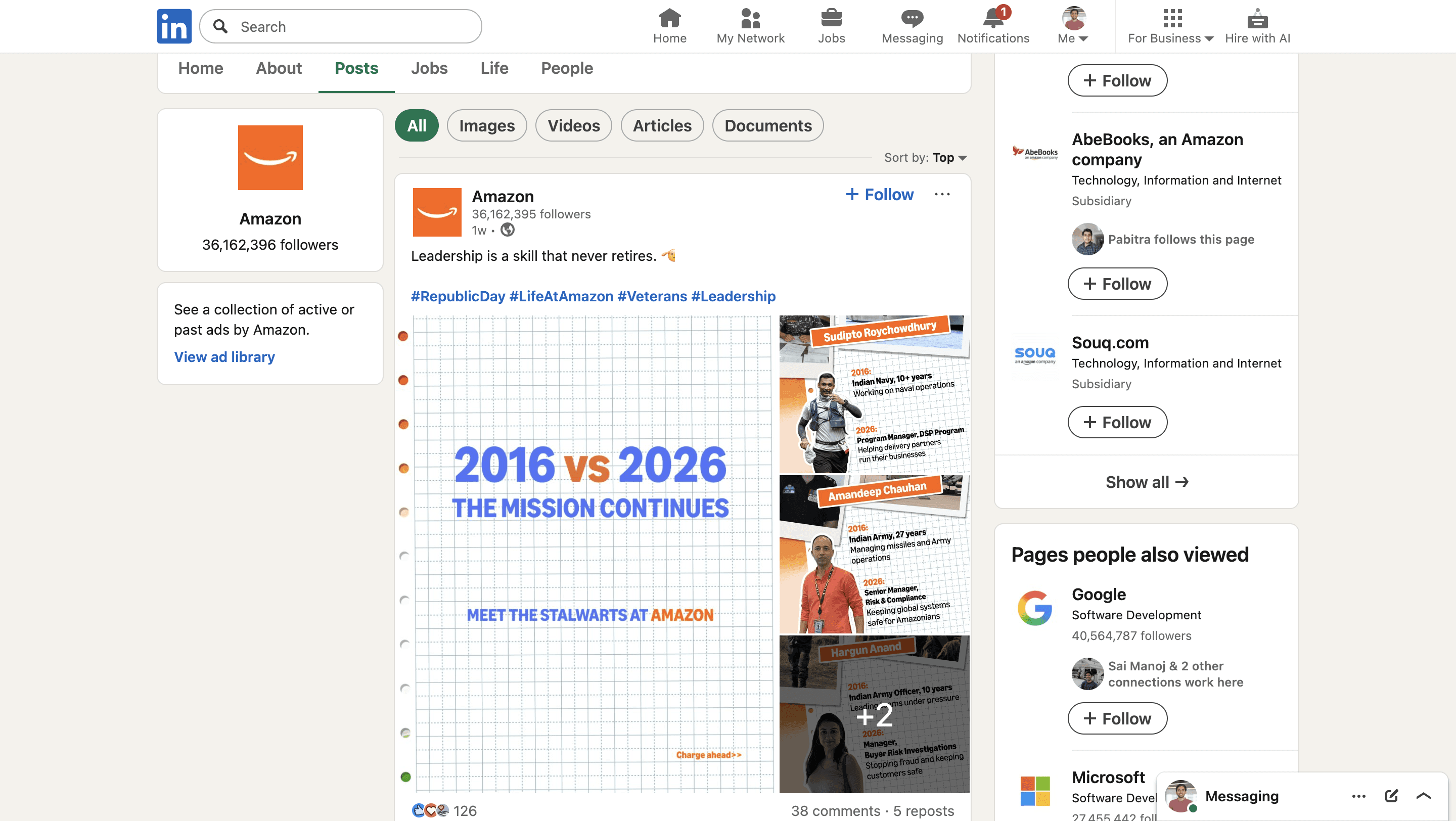 Activity and Posts on LinkedIn