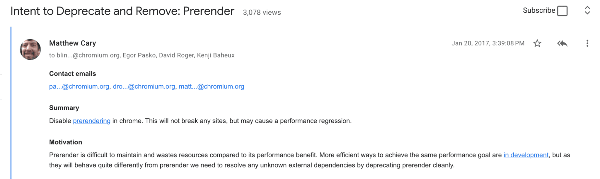 Email thread with Matther Cary