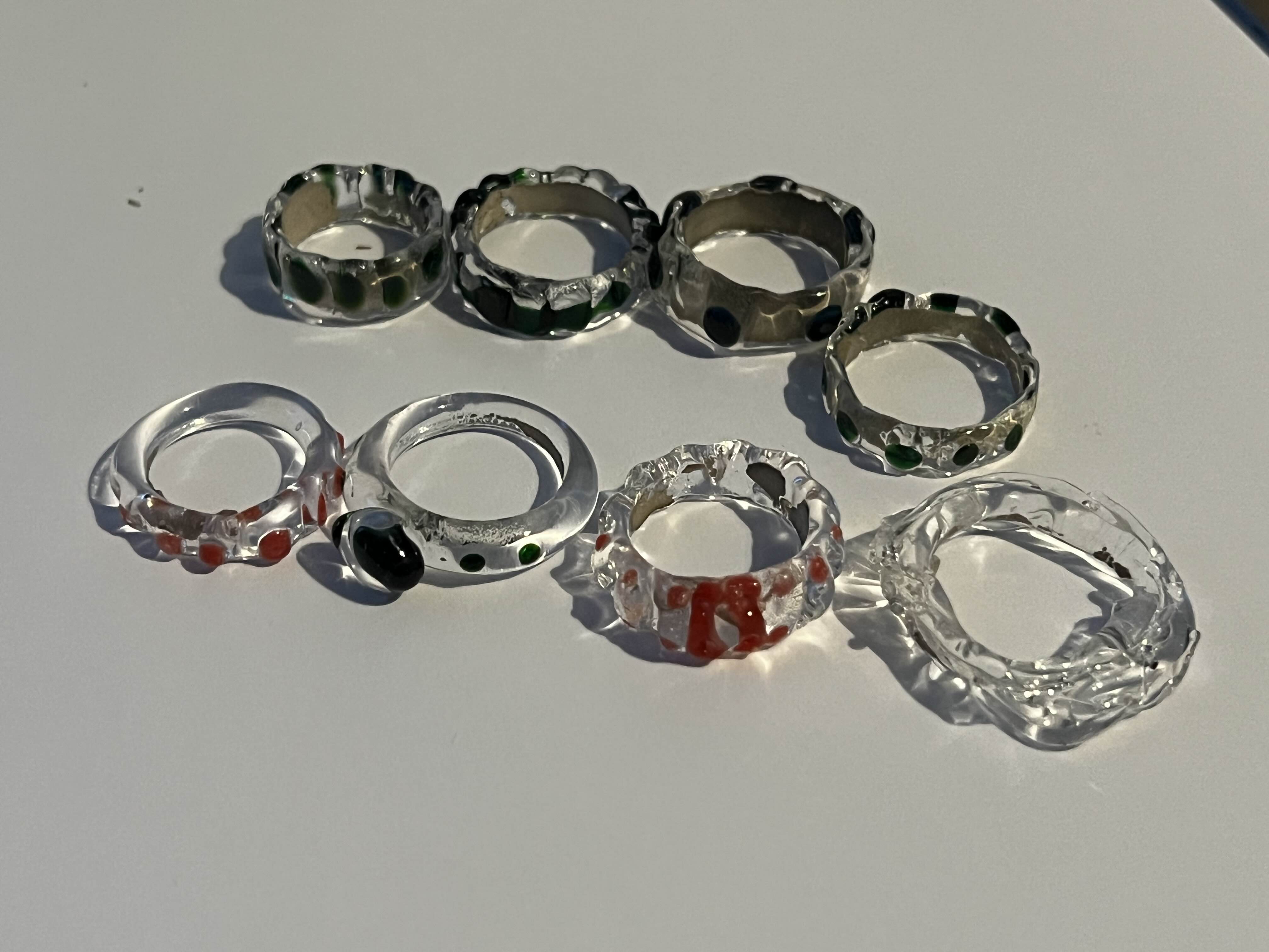 Artistic Glass Ring Collection