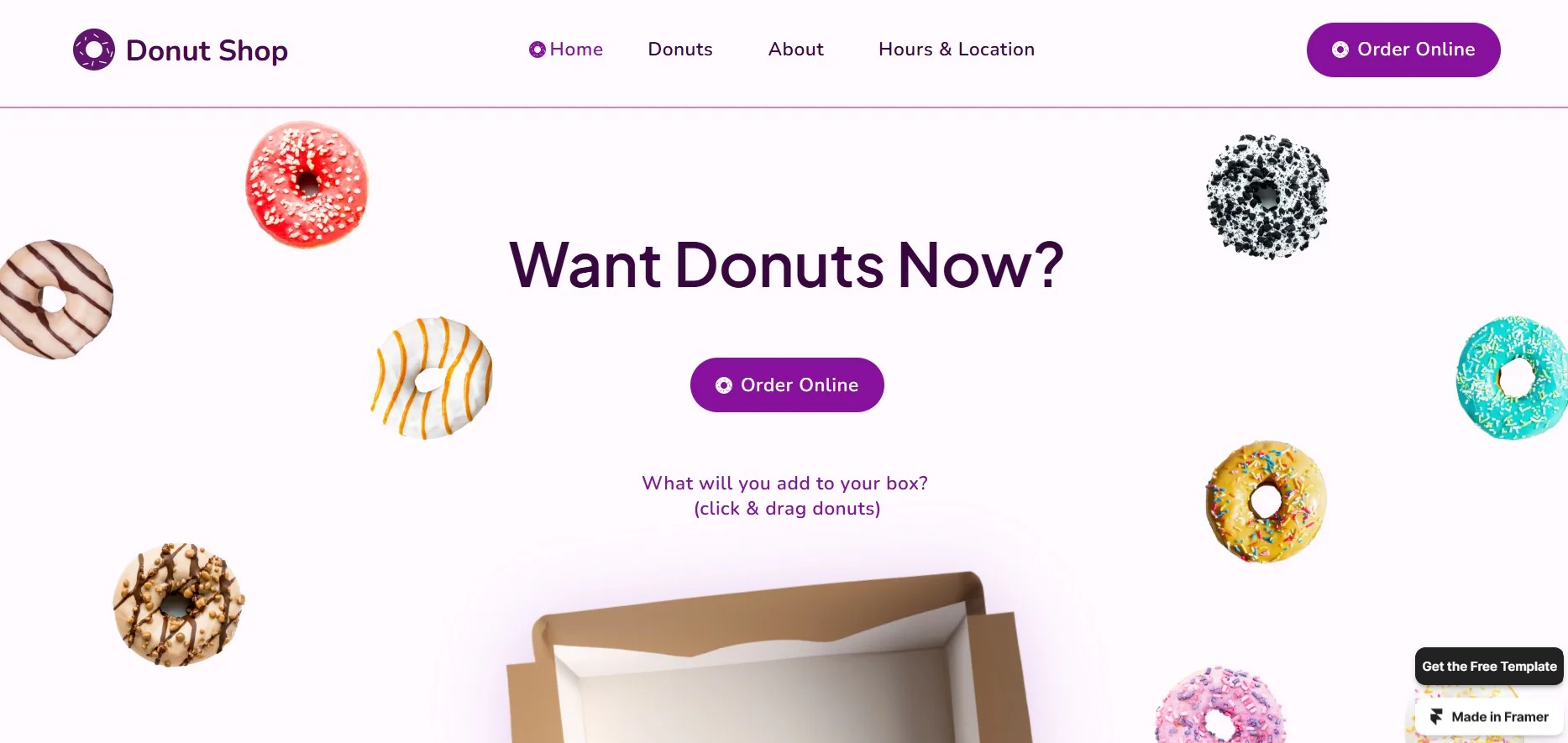 Best Restaurant Websites built with Framer - Donut Shop