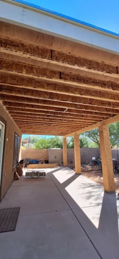 Ramada patio framing in Tucson