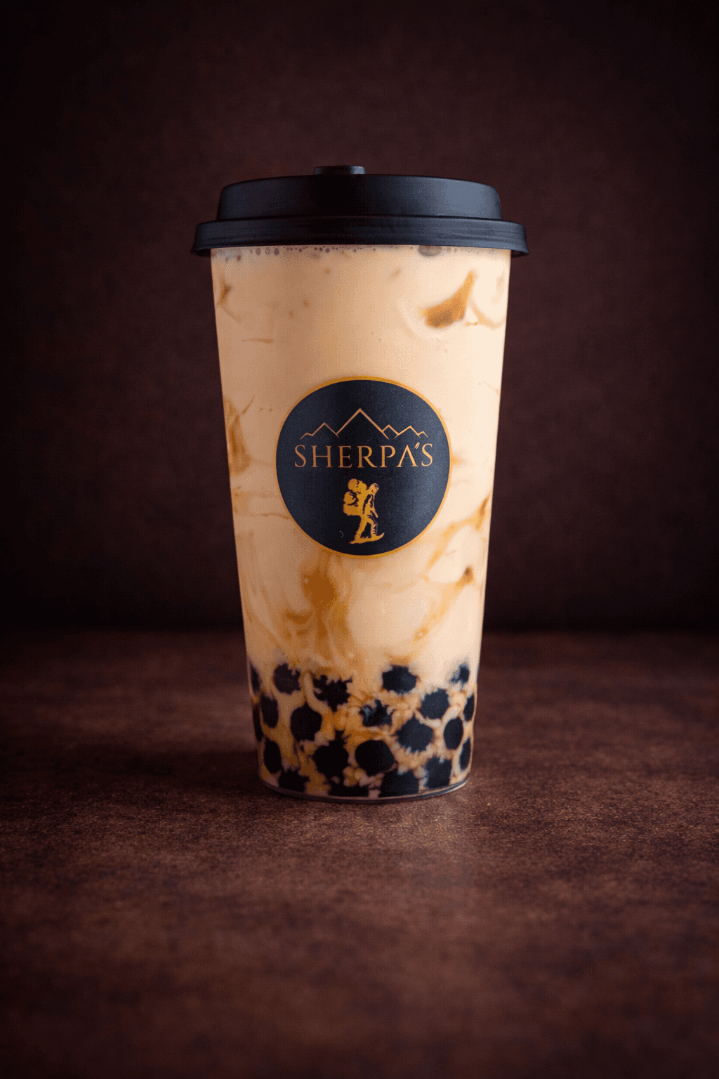 Milk Tea with non-dairy creamer and condensed milk at Café Sherpa's in Brookfield, WI. Classic black tea that's smooth, sweet, and refreshing.