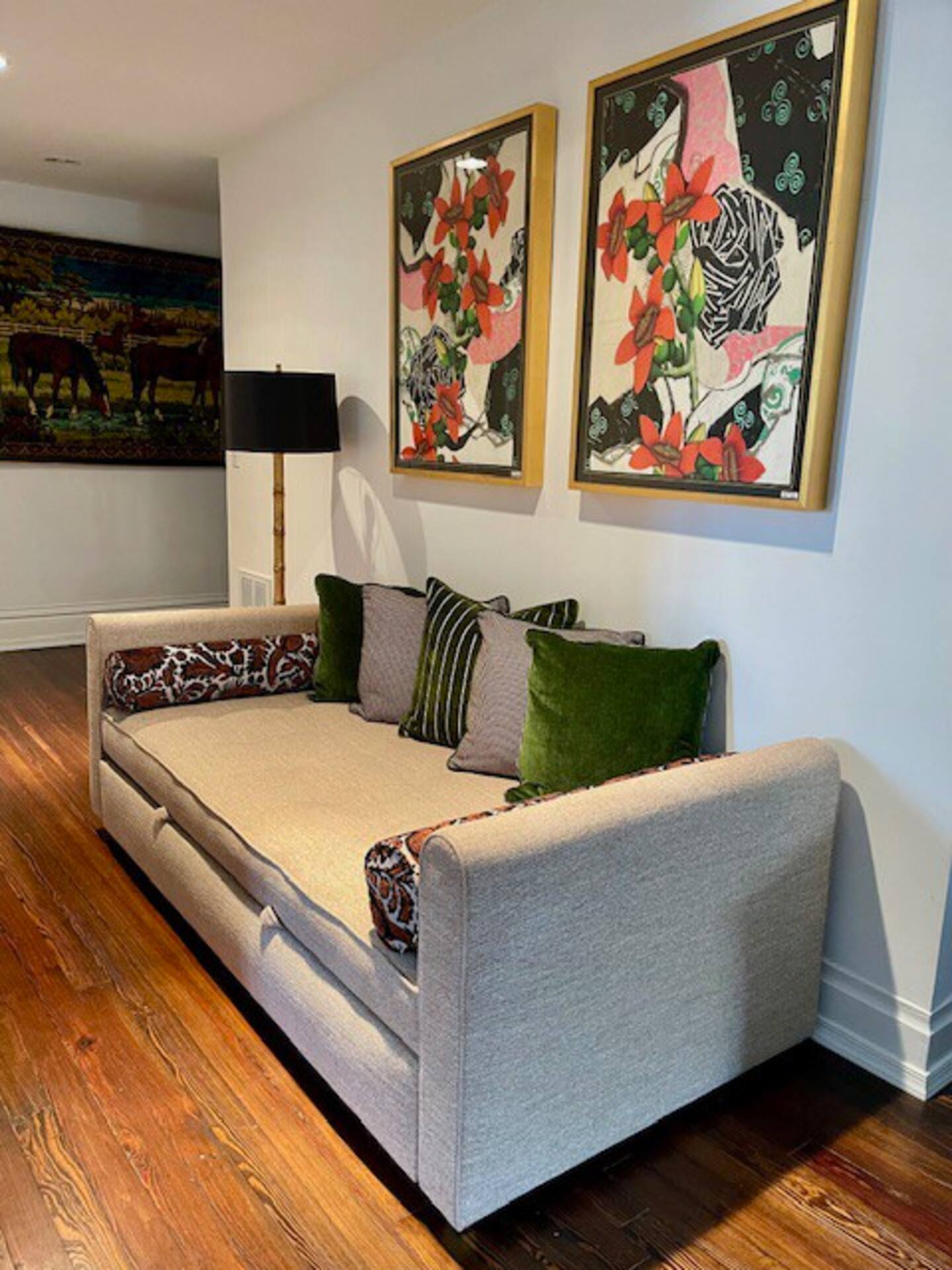 The included private living room includes a roomy trundle bed for extra guests.