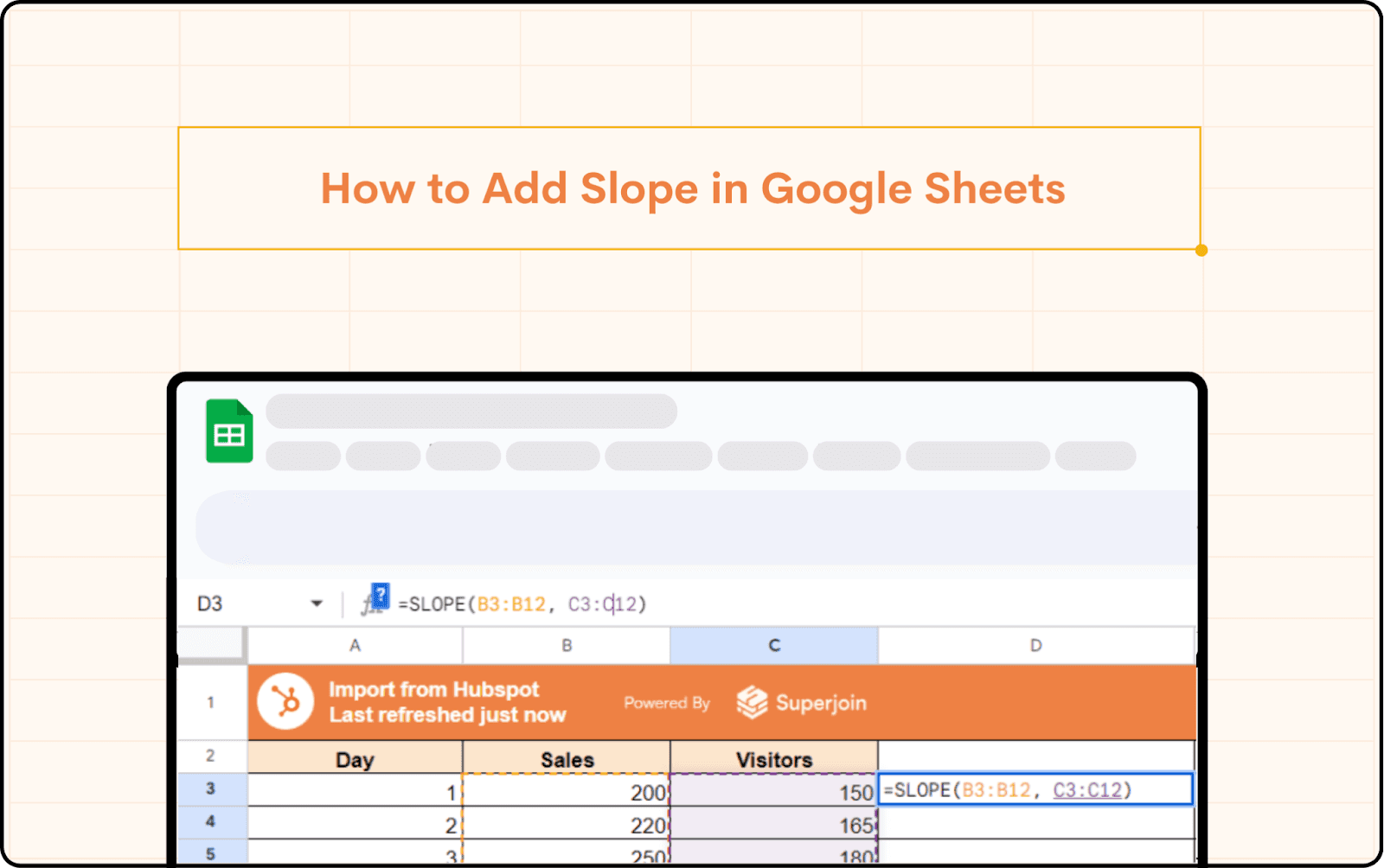 How to Add Slope in Google Sheets