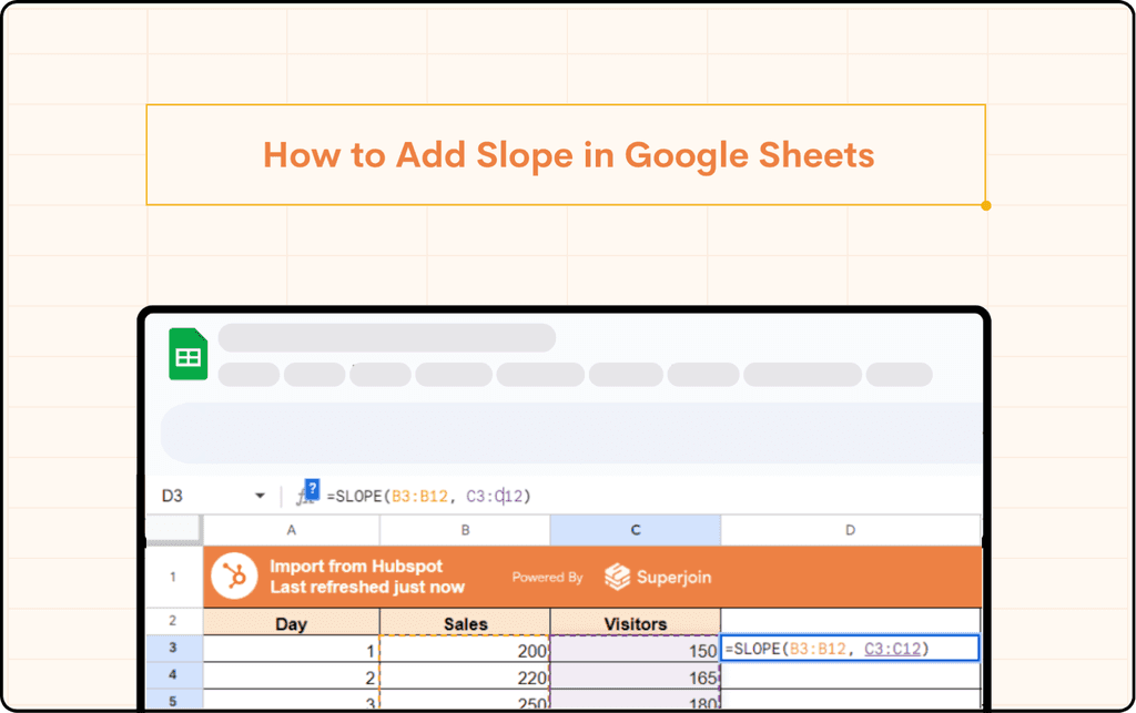 How to Add Slope in Google Sheets | Superjoin