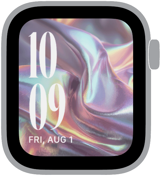 Frosted Candychrome Christmas Apple Watch face with soft chrome finish