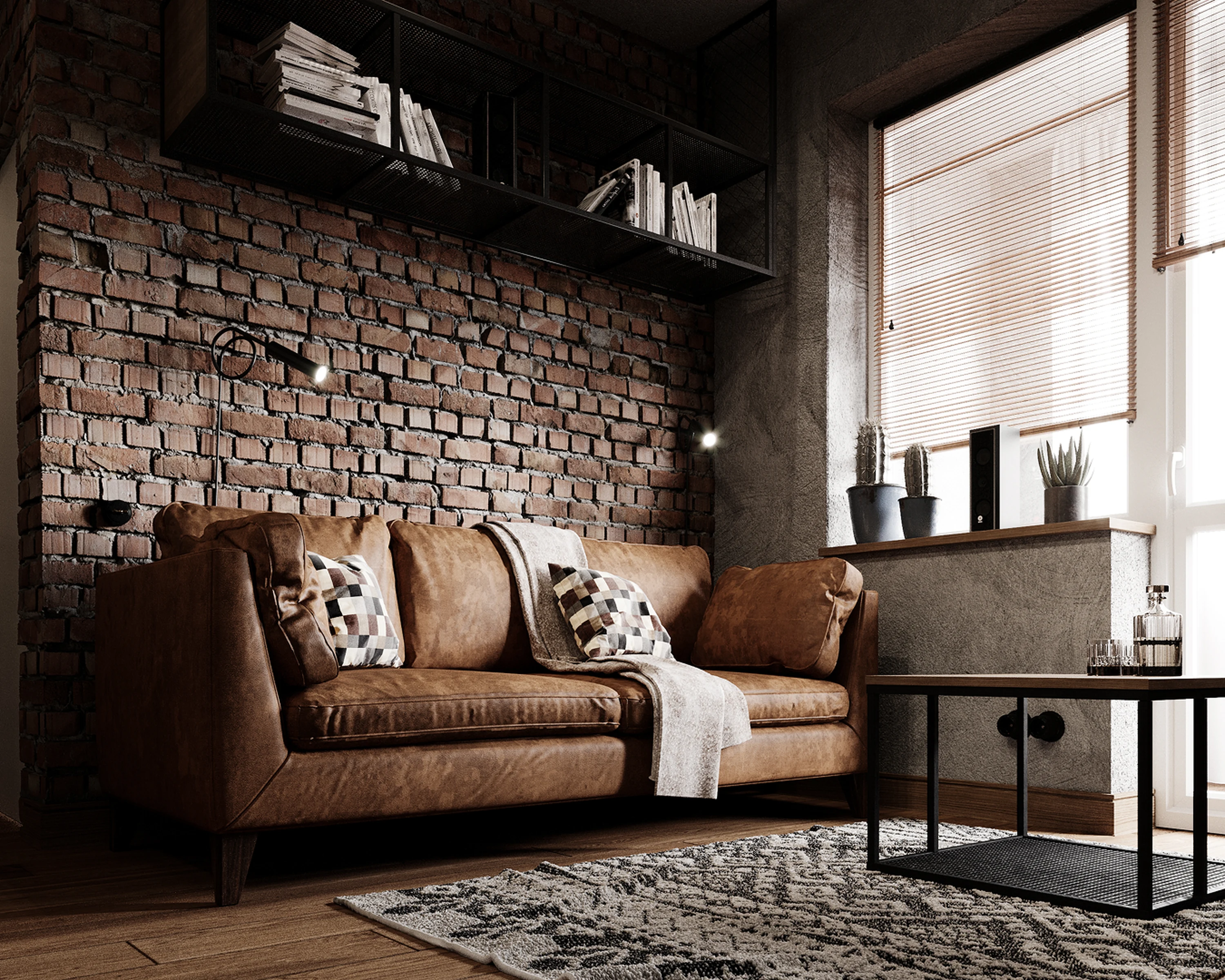 Détail — poignée intégrée sur façade de meuble.