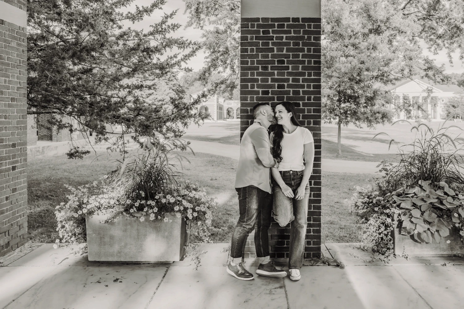 4:59 PMCouple caught in a genuine laugh on the stairs at Bethesda Fountain in Central Park, NYC — fun, unposed couples photography by Lizz Spano Photography, New York City couples photographer.