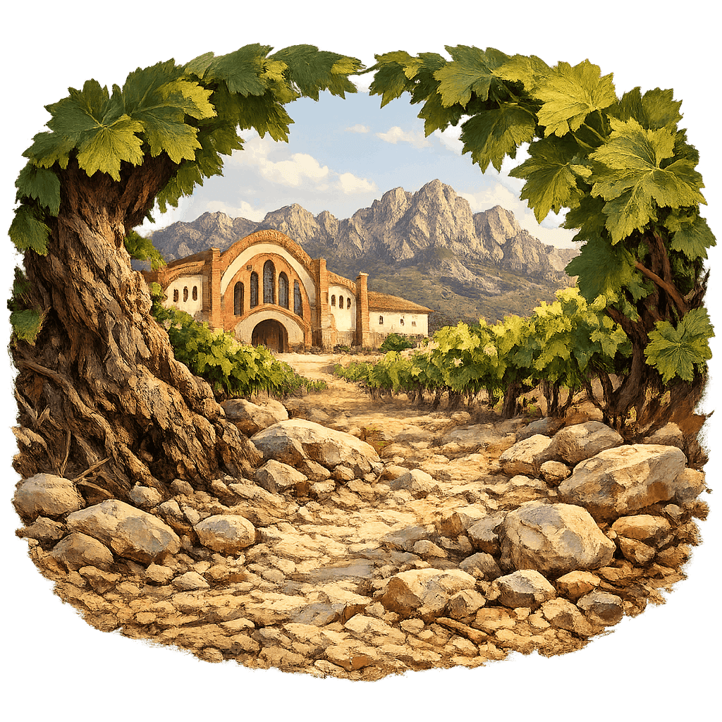 Detailed graphic of the Terra Alta wine region.