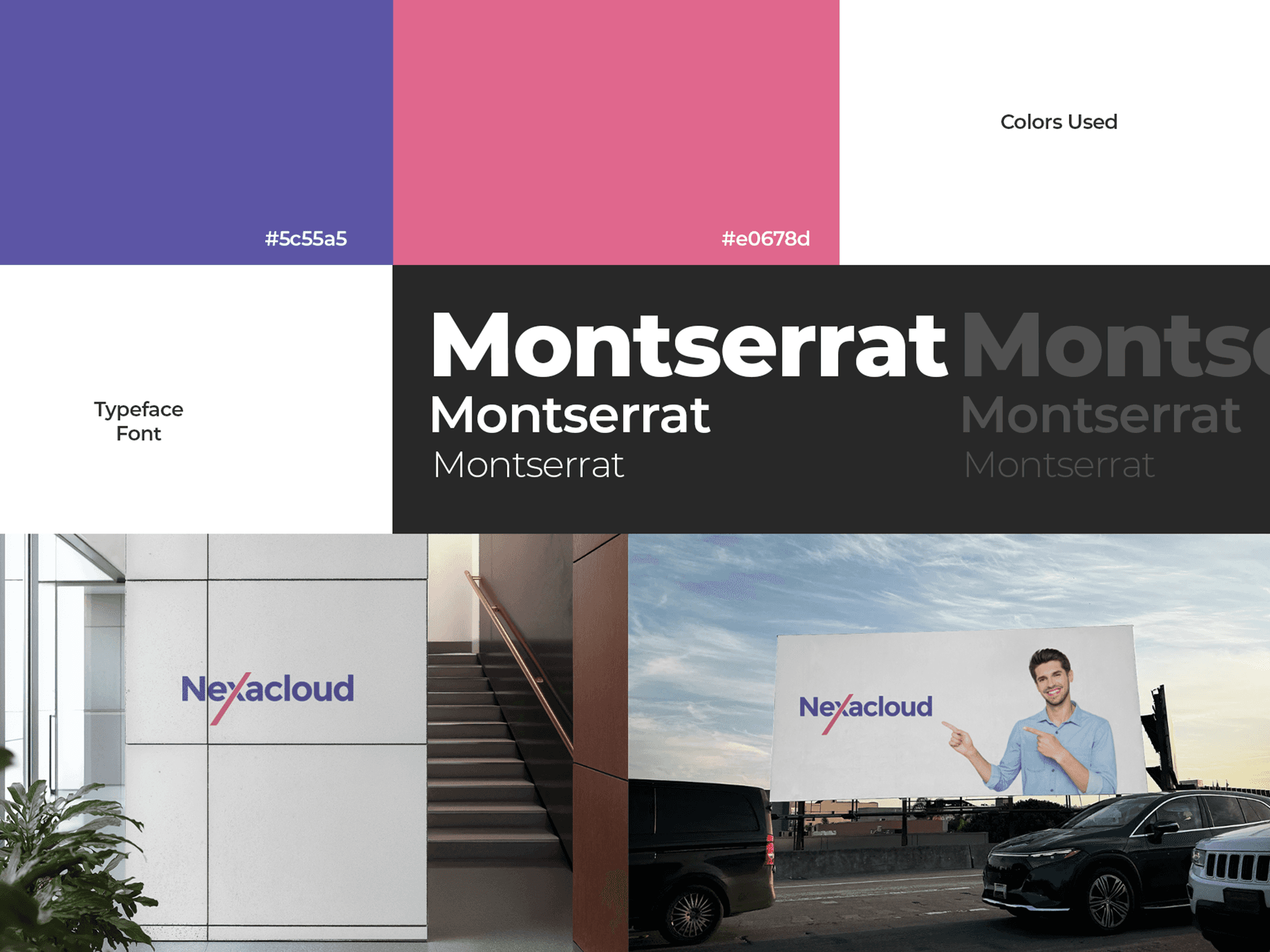 presentation and logo mockup of nexacloud  by venkatesh prasad creative graphic brand designer