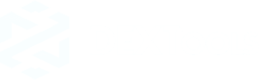 DEXTools logo – white geometric icon and bold wordmark representing the crypto analytics platform for decentralized exchanges.