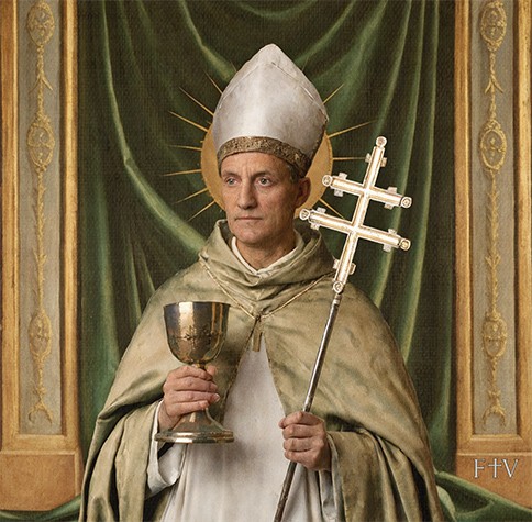 Sacred artwork by Faith and Verse. © Faith and Verse, 2025. All rights reserved. Portrait of Saint Norbert of Xanten, bishop and reformer.