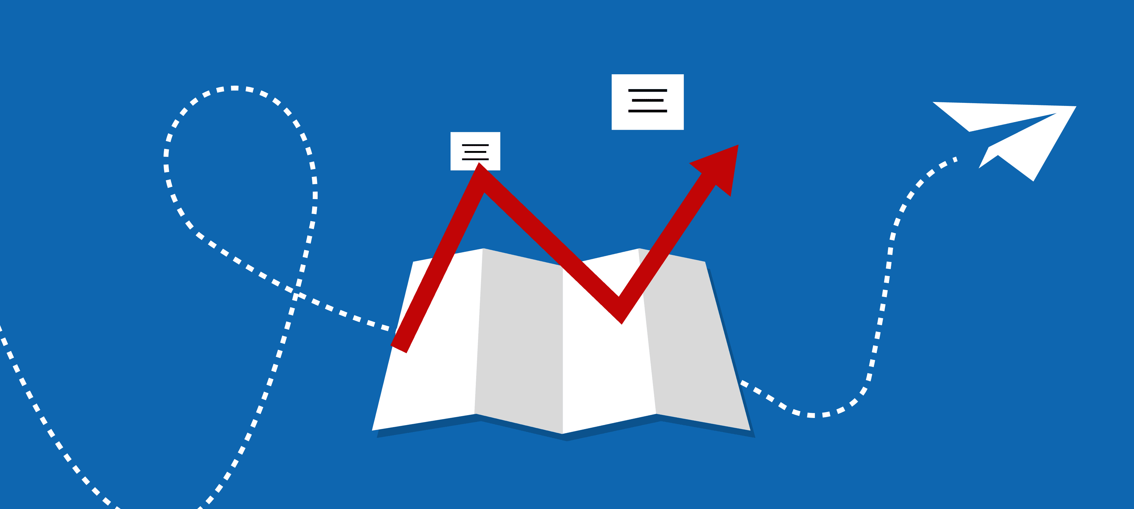 Illustration explaining what is a demand generation campaign, showing content assets, a growth trend, and a strategic roadmap.