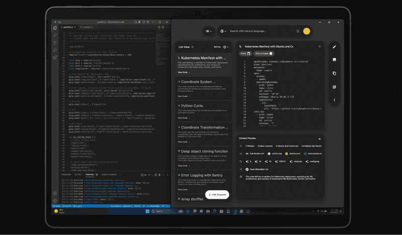 Using VS Code and Pieces for Developers to eliminate the need for a snippet notes app.