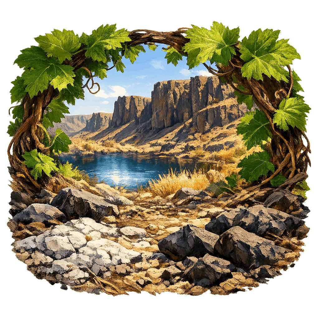 Detailed graphic of the Ancient Lakes wine region.