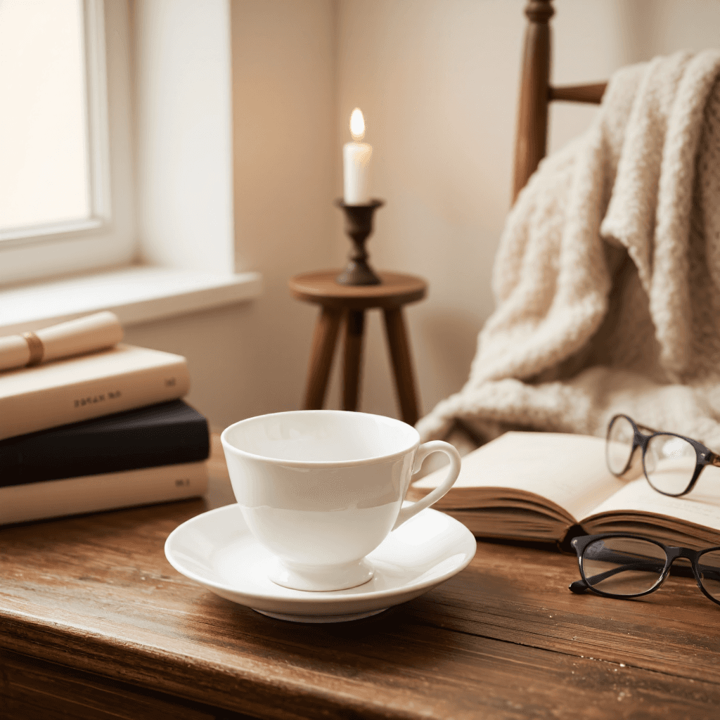product photography of Cozy tea setup