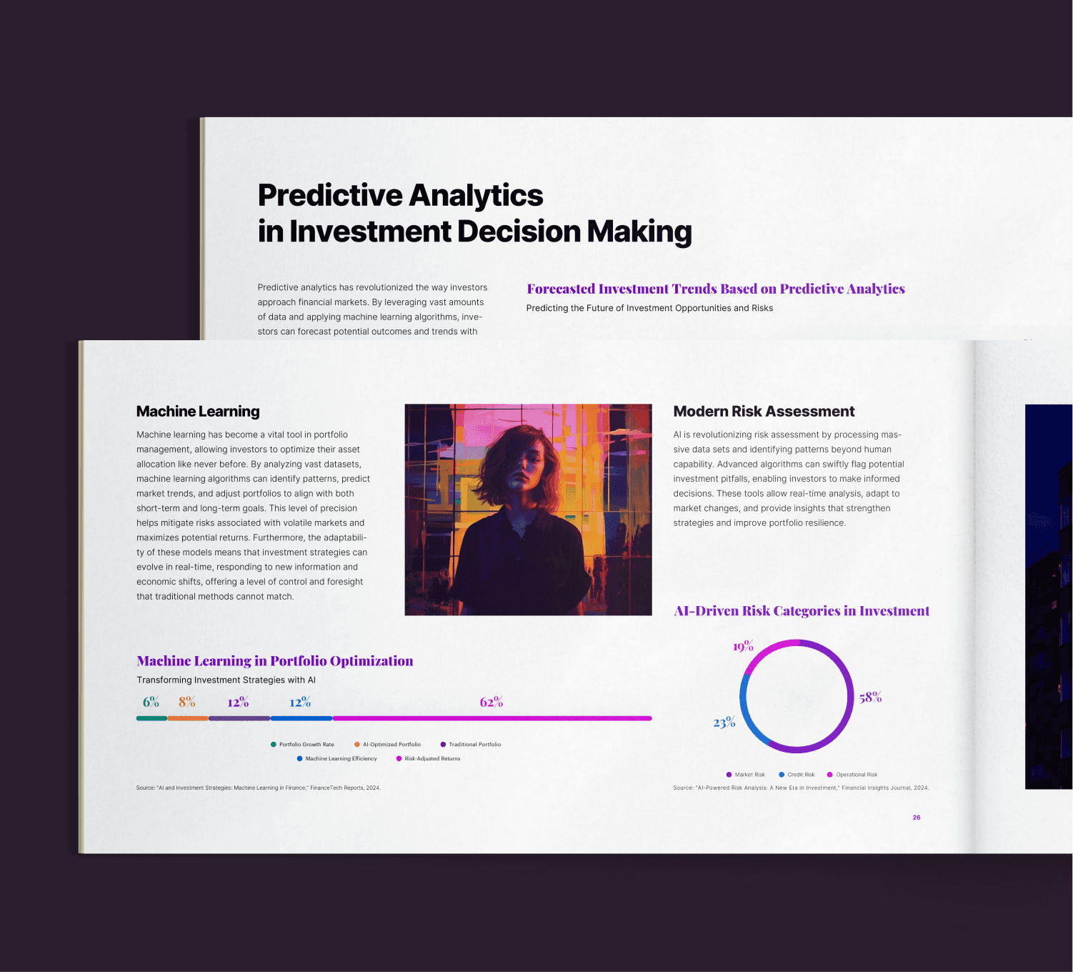 Image of the open Report at the infographic and photo pages.