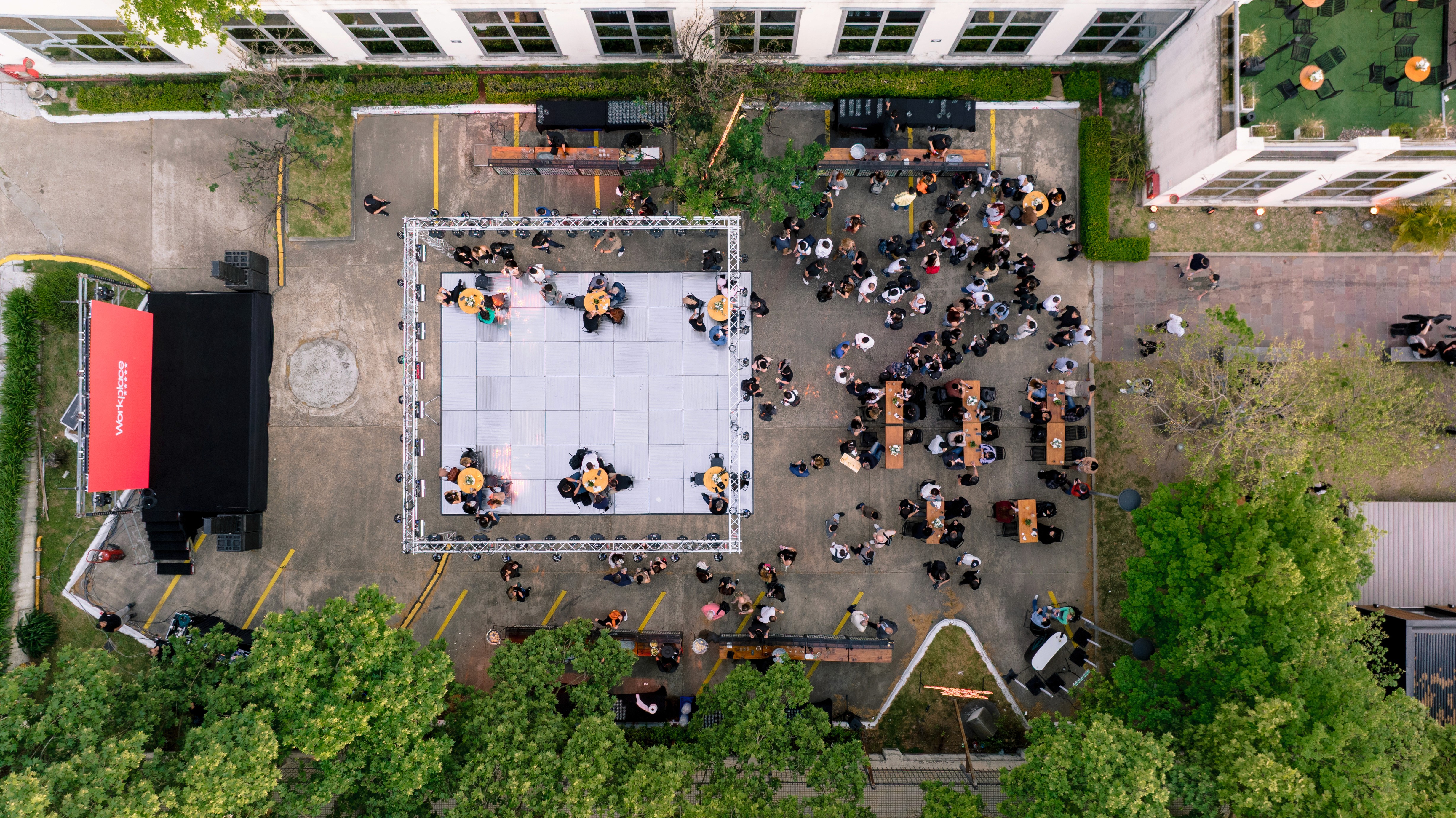 man and woman sitting on table