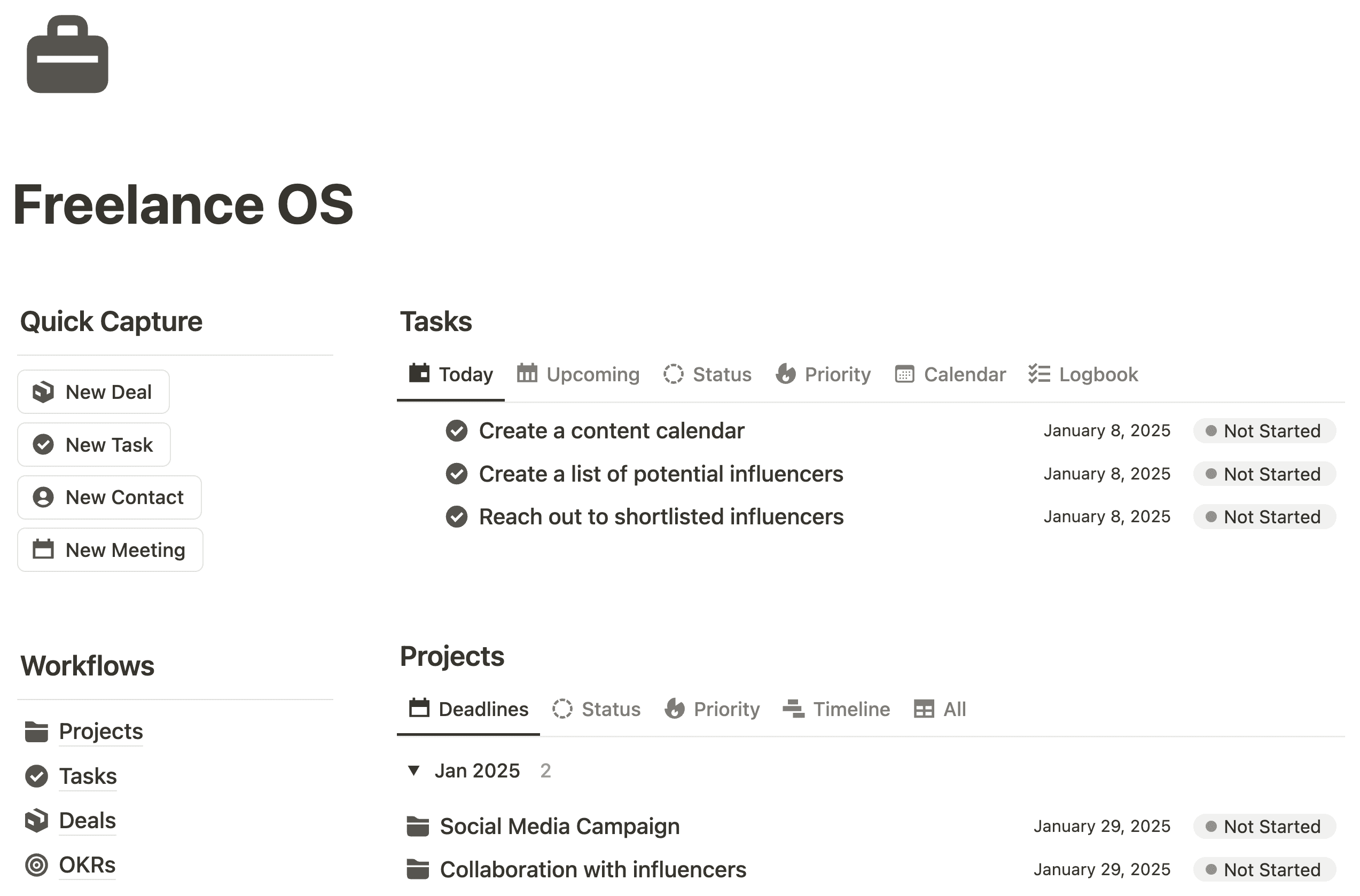 Freelance OS Notion Template