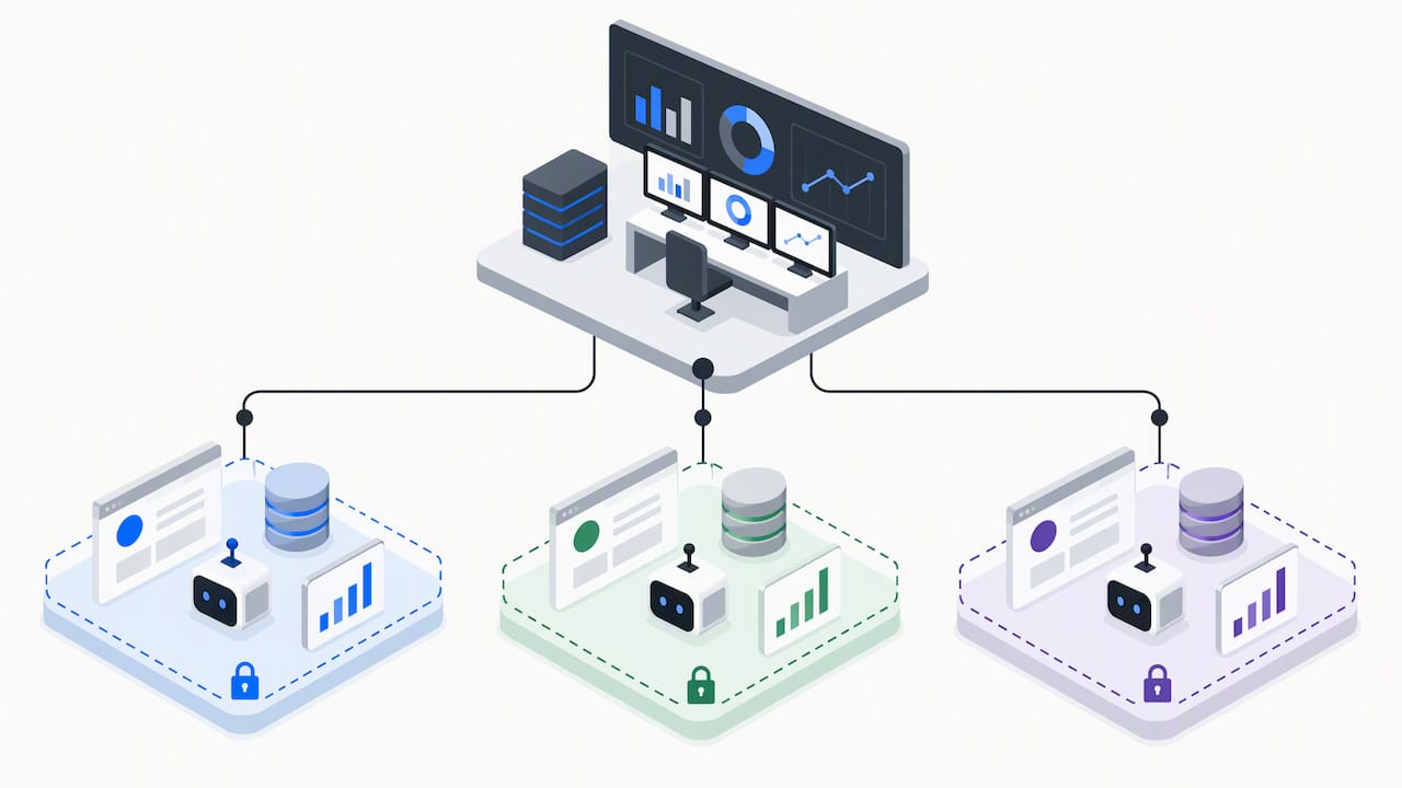 Agency managing separate client chatbot workspaces