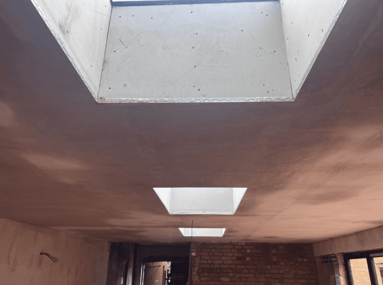 Modern skylights installed by PPM Builders in Northampton, enhancing natural light in a contemporary home extension.