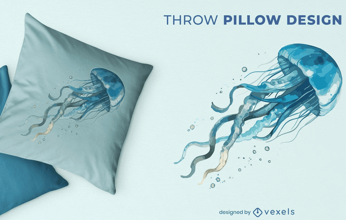 jellyfish throw pillow