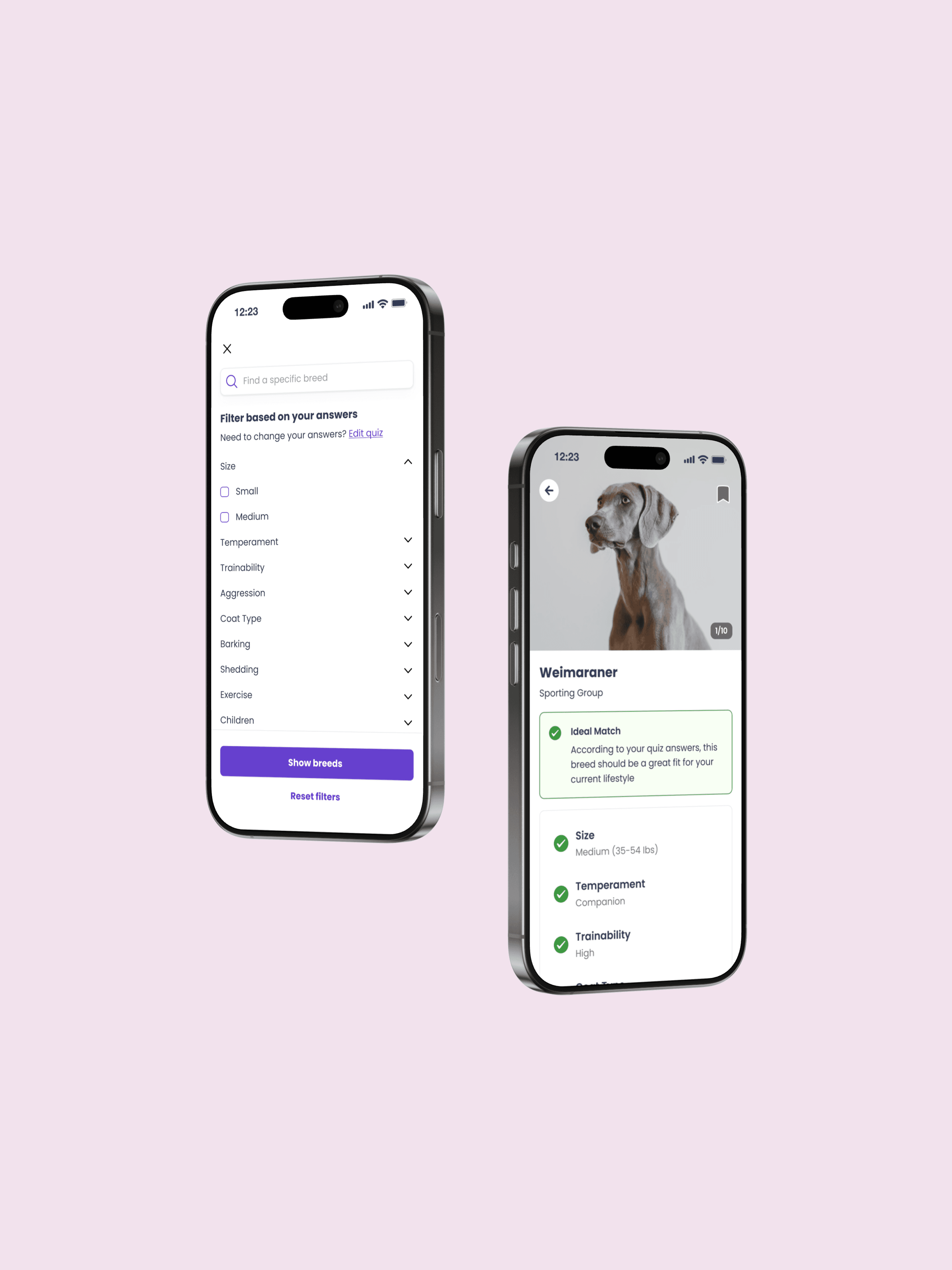 Two images of other pages on Pupscout