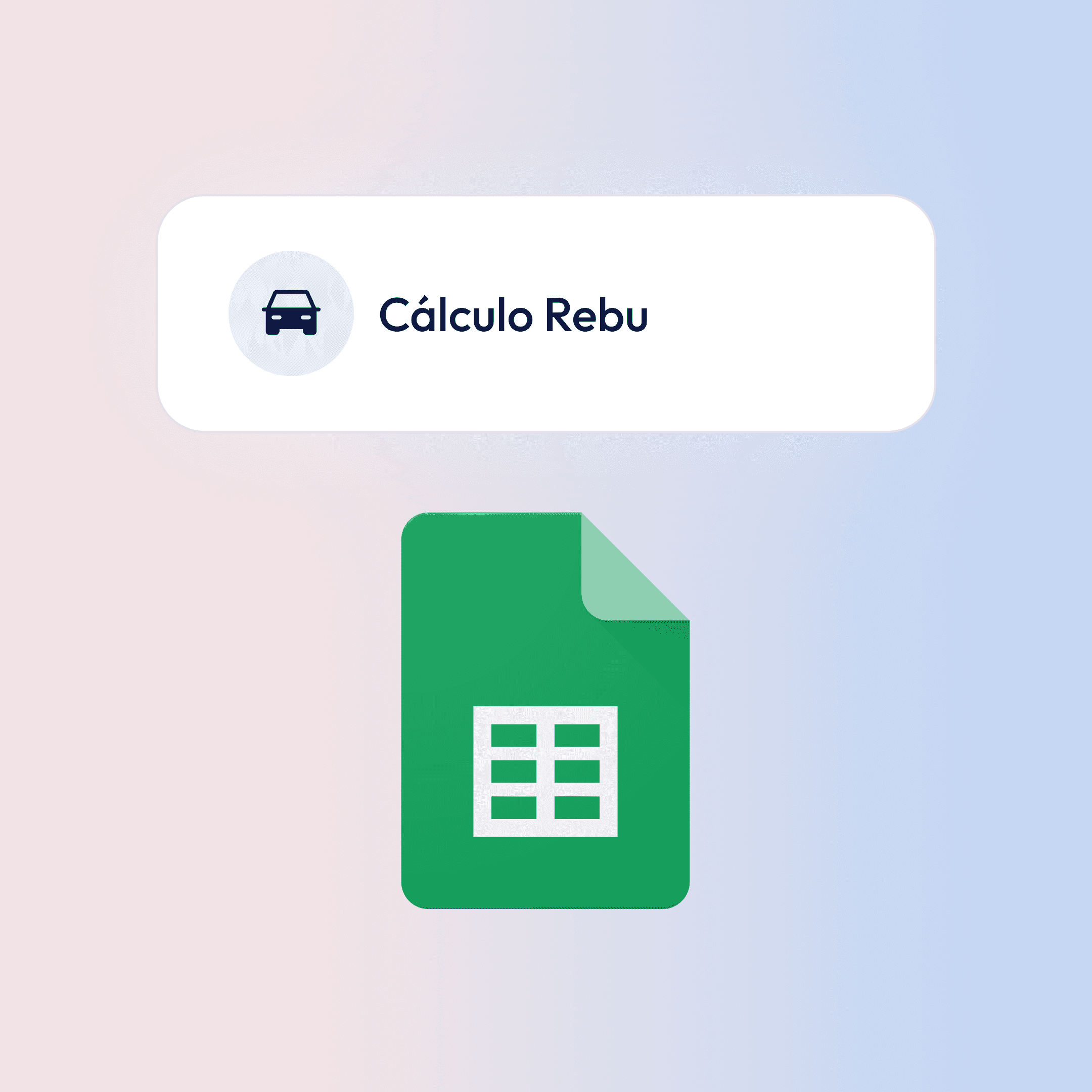 Cálculo Rebu icon with a spreadsheet icon
