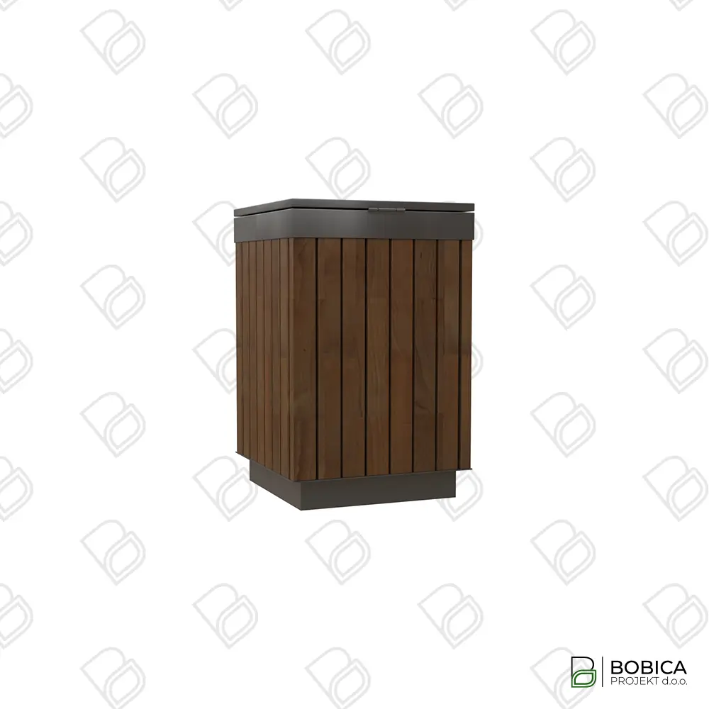 Koš za otpad s drvenim oblogama - "Urban Wood Bin"