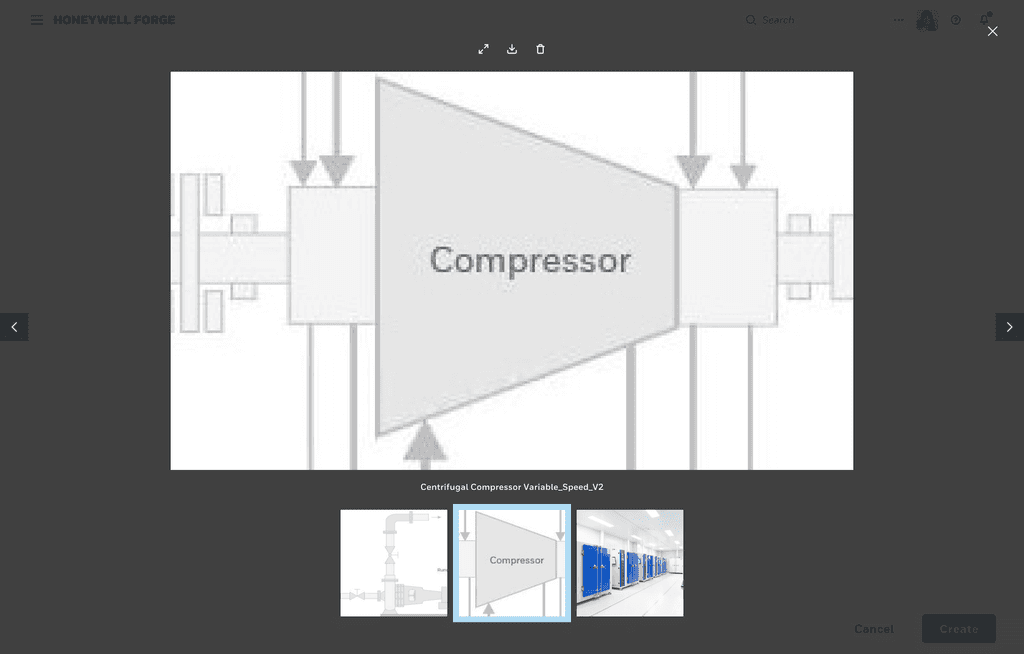 Final design for he Asset template page with a new default image selected