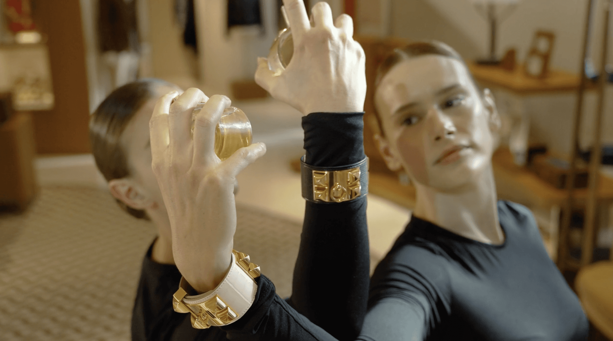 2 Hermes dancers showcasing new perfume Hermes New Perfume Video Production | Relity Group 