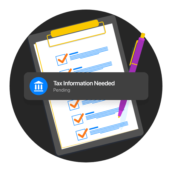 Clipboard with a checklist and a pen, labeled "Text Information Reader," indicating a document review process.