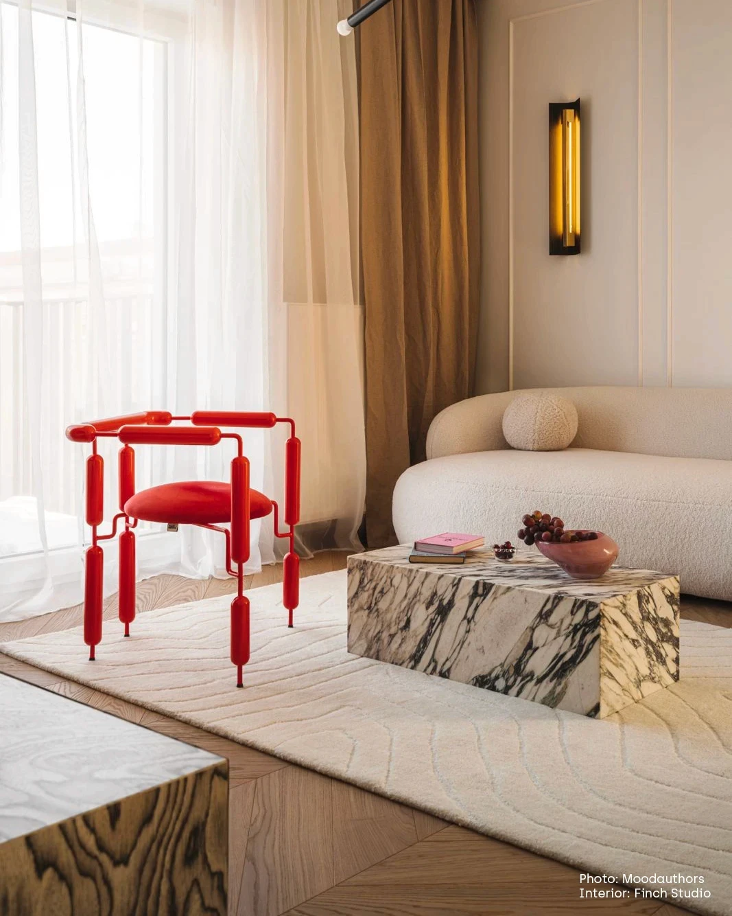Red poodle armchair
