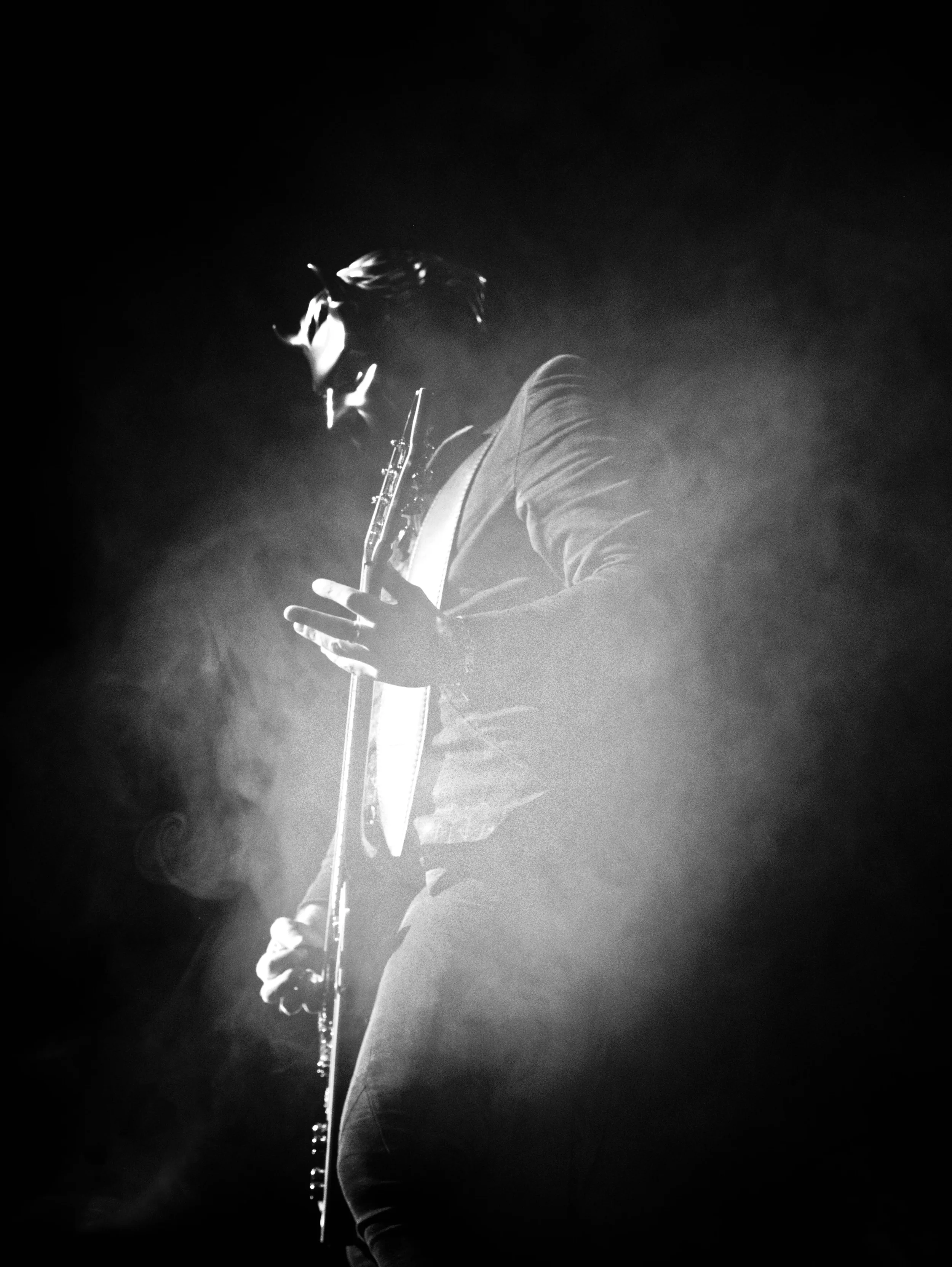 Photographie précise de l'ambiance particulière du concert de Ghost, groupe de métal suédois