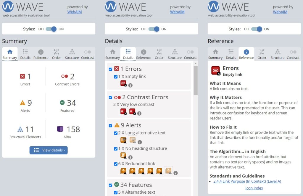 WAVE Dashboard