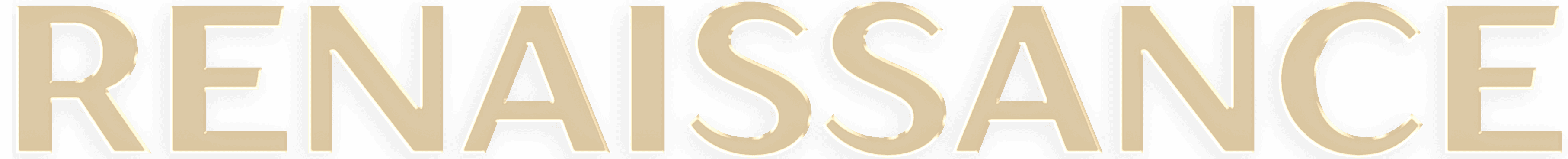 THE NEW RENAISSANCE in glass letters