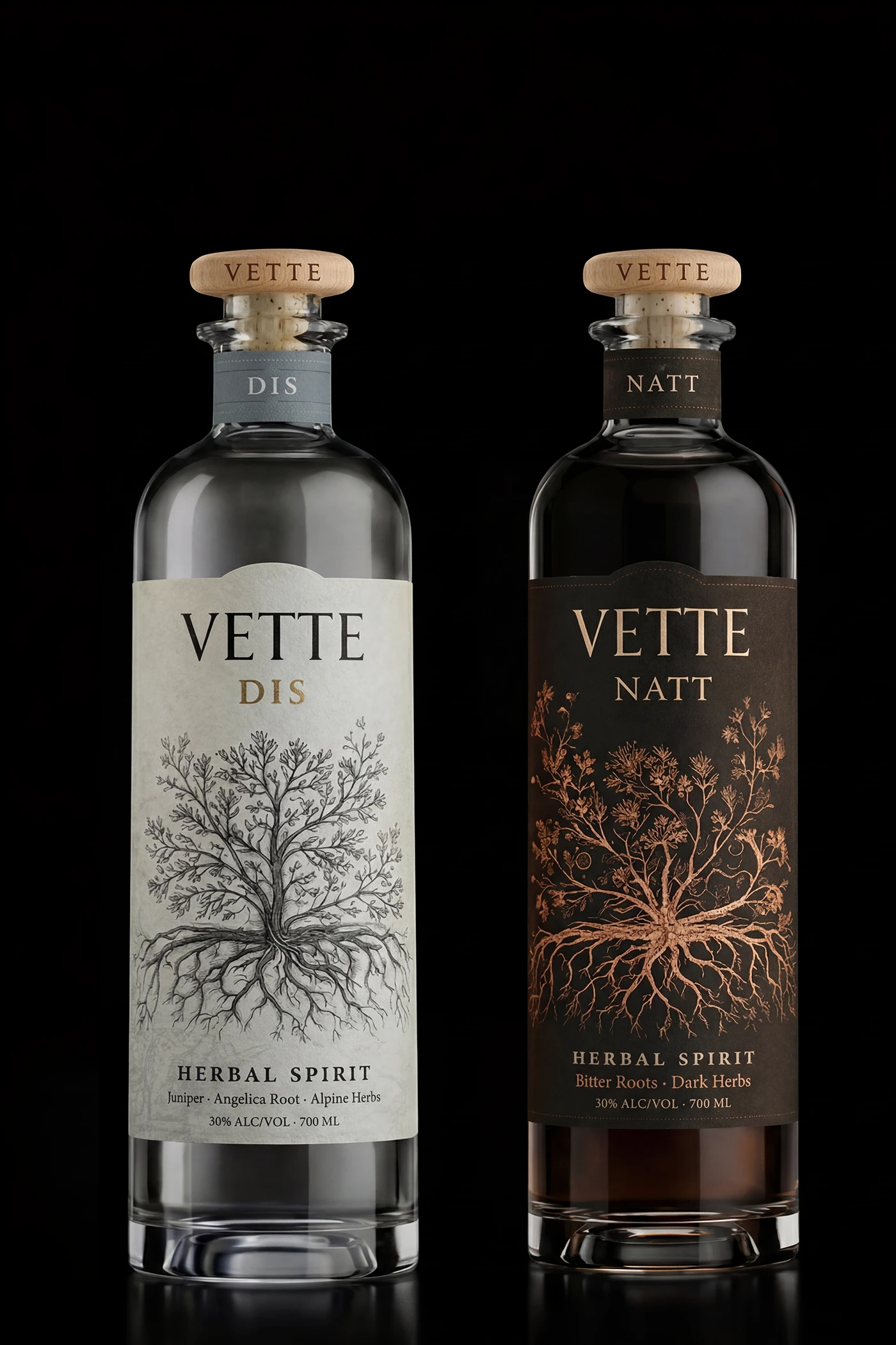 Herbal spirits packaging bottle