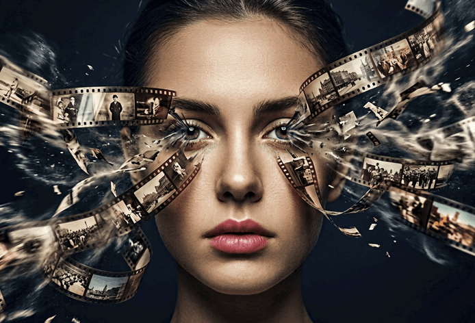 a close up view of a camera lens