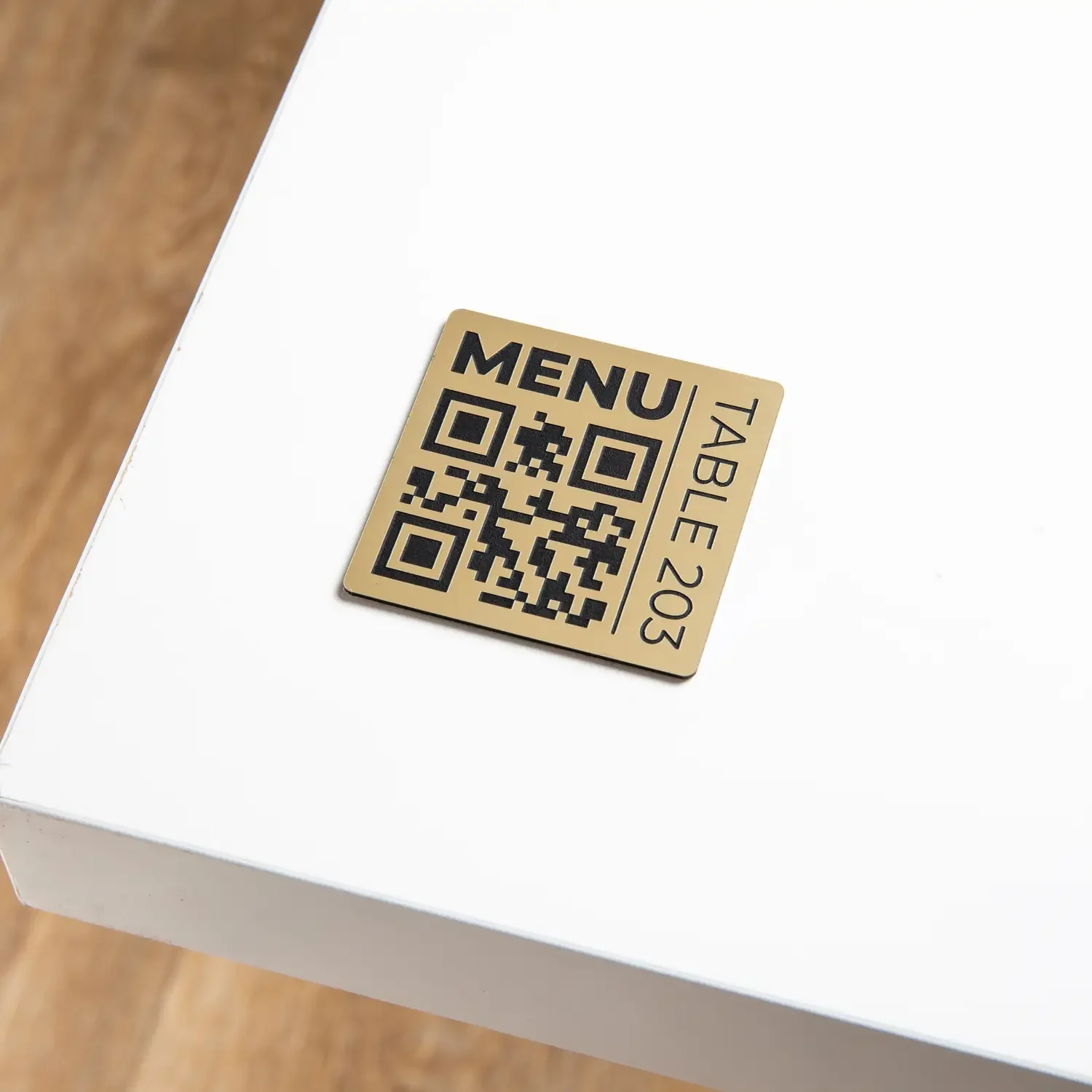 Support QR Code - Carré avec Numéro de Table