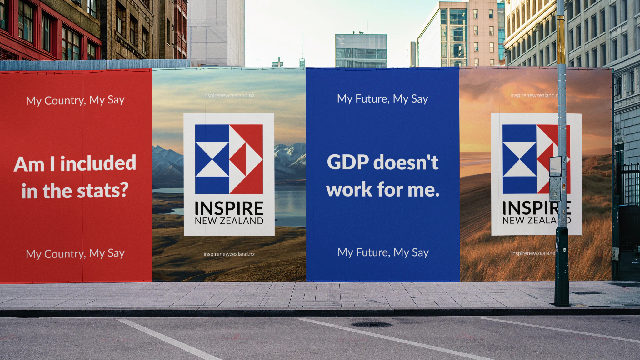 Outdoor advertising posters for Inspire New Zealand.