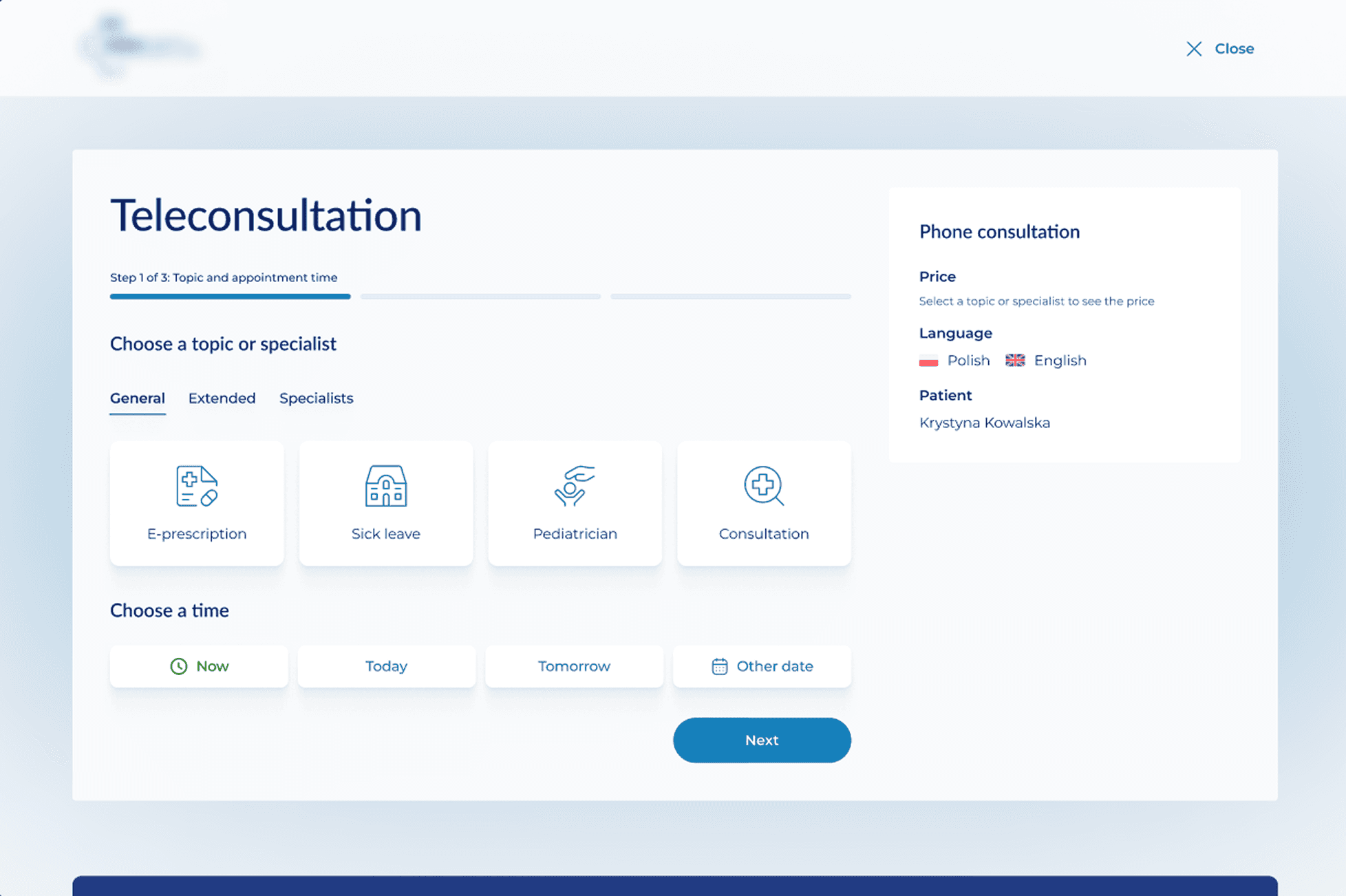 Teleconsultation Screen